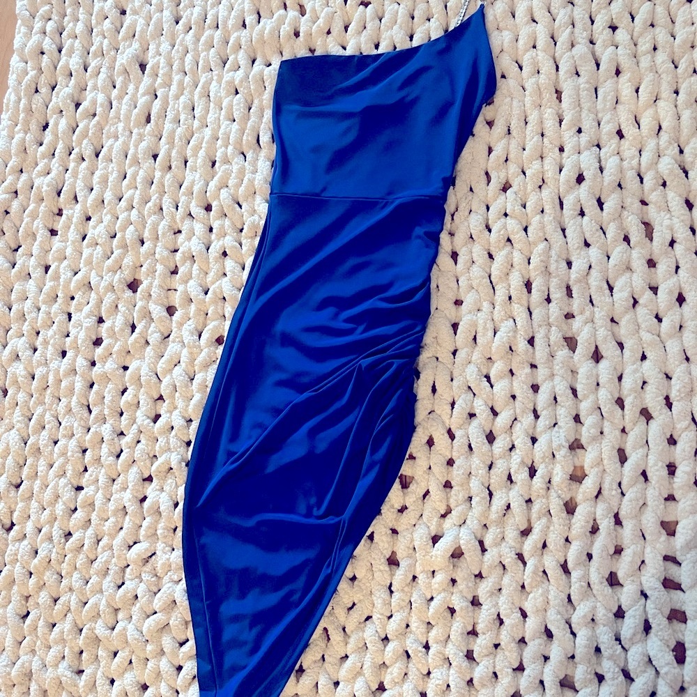 Windsor Royal Blue Dress with Rhinestone Strap